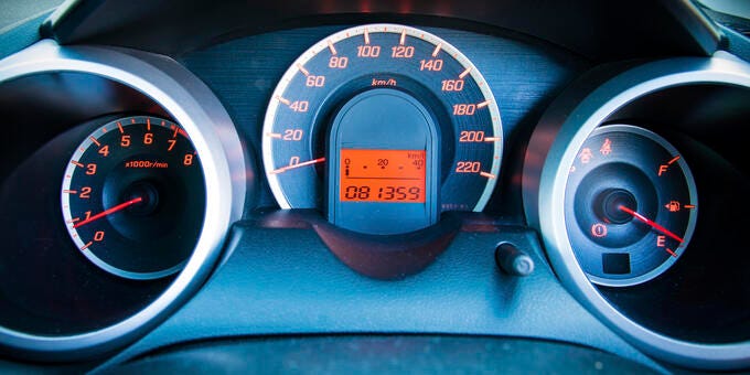 a close up of a car dashboard