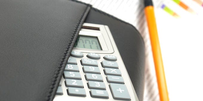 a calculator on a desk