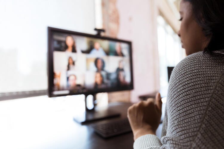 a person watching a television