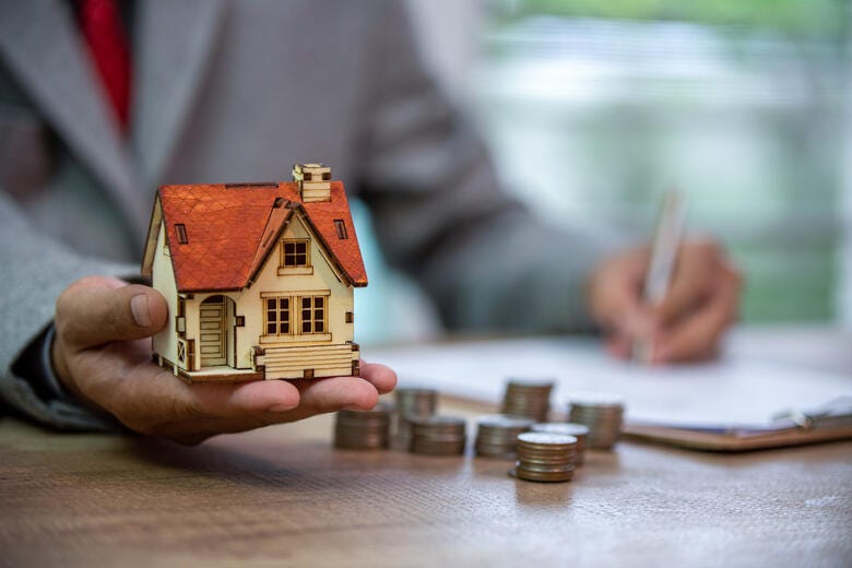 a person holding a small house