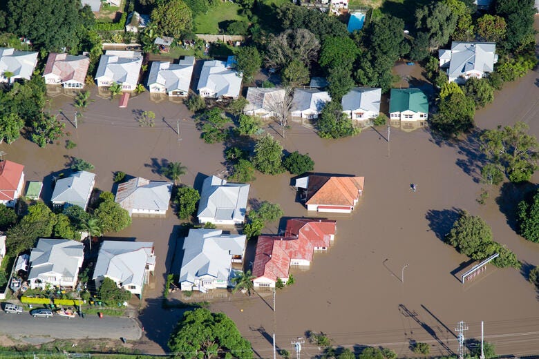 aerial view of a neighborhood