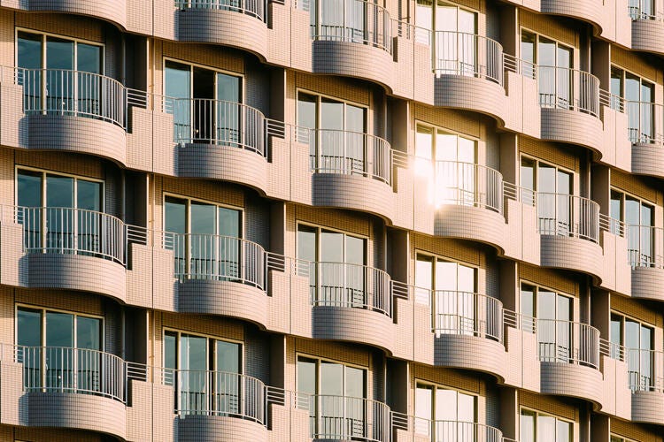 a building with many balconies