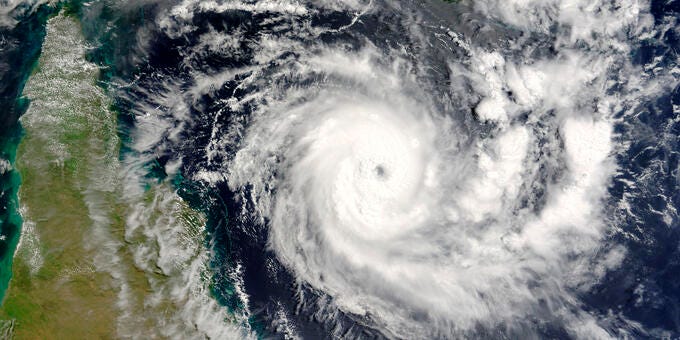 a satellite image of a hurricane