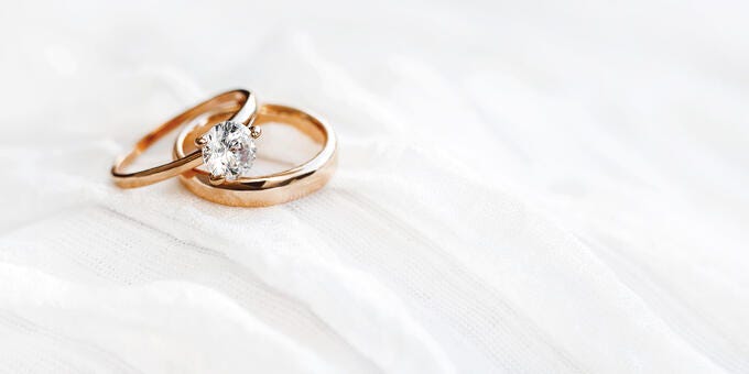 a ring on a white surface